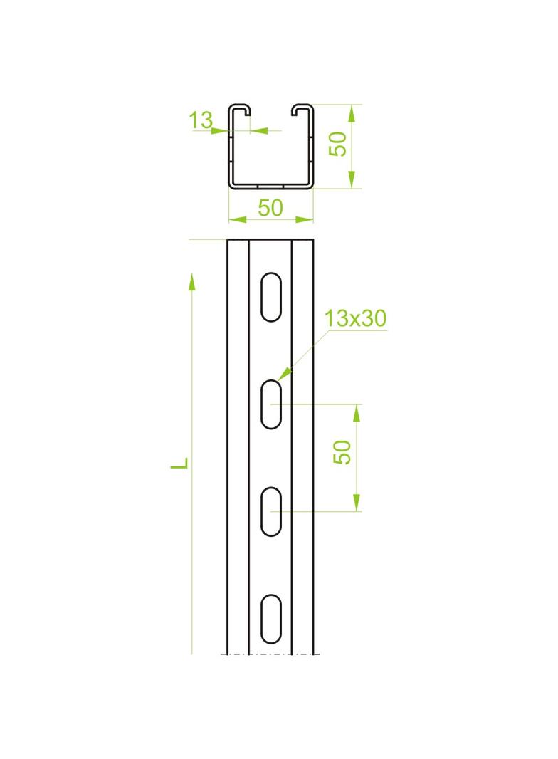 Ceownik montażowy 50x50mm Grubość 2,5 mm 3mb CMM50H50/3 616831 BAKS