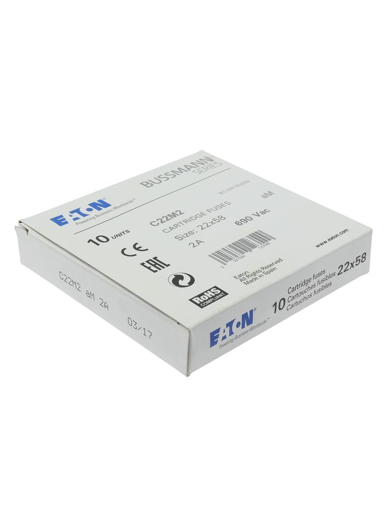 CYLINDRICAL FUSE 22 x 58 2A AM 690V AC Wkładka cylindryczna 22 x 58mm 2A AM 690V AC C22M2 EATON