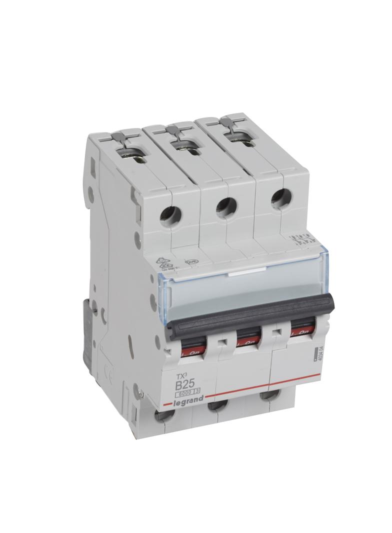 WYŁĄCZNIK NADPRĄDOWY S 303 3P B 25A 6000A SERII TX3, Legrand