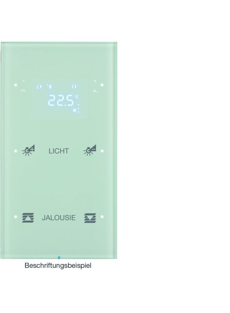 BERKER R.3 Sensor dotykowy podwójny z regulatorem temperatury konfigurowalny szkło biały 75642150 HAGER
