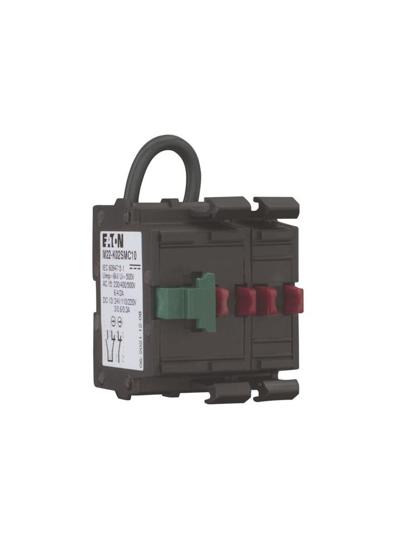 M22-K02SMC10 Element stykowy z samokontrolą 1Z 2R. mocowany do płyty czołowej 121474 EATON