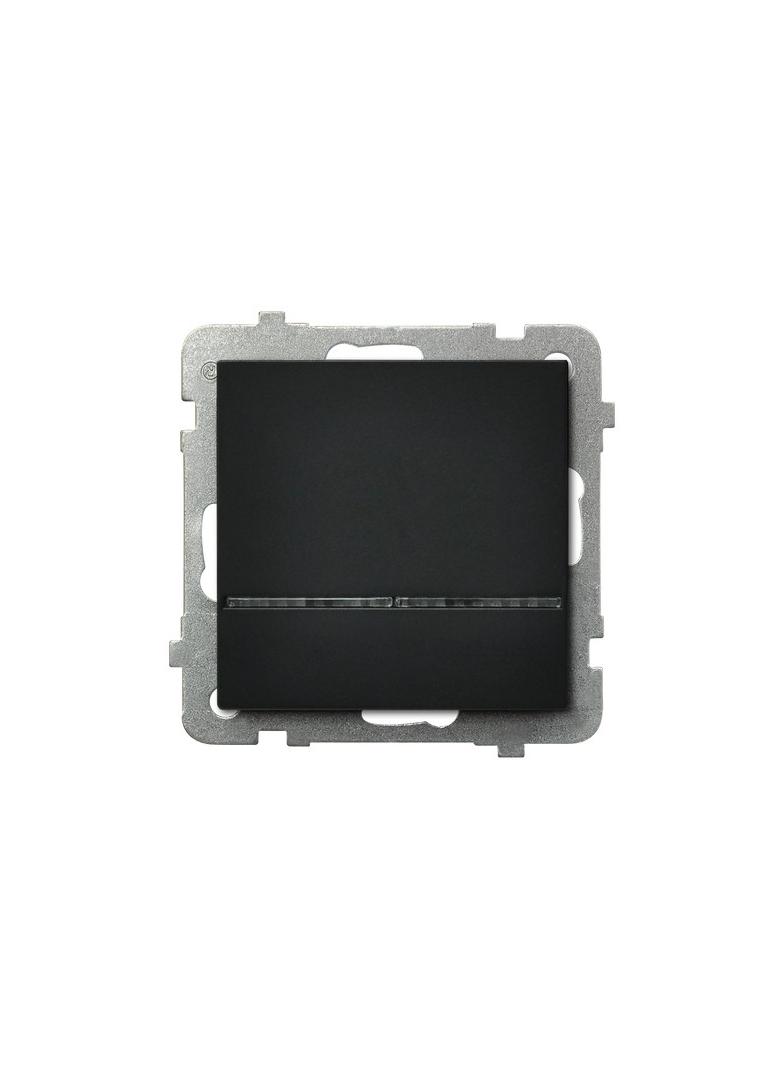 SONATA Łącznik jednobiegunowy z podświetleniem niebieskim - kolor czarny metalik