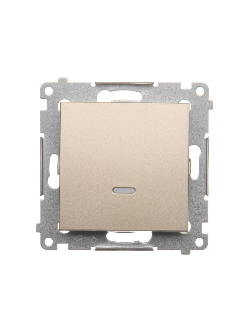 Simon 54 Łącznik schodowy z podświetleniem LED bez piktogramu 10A 250V szybkozłączka złoty mat DW6L.01/X/44 KONTAKT
