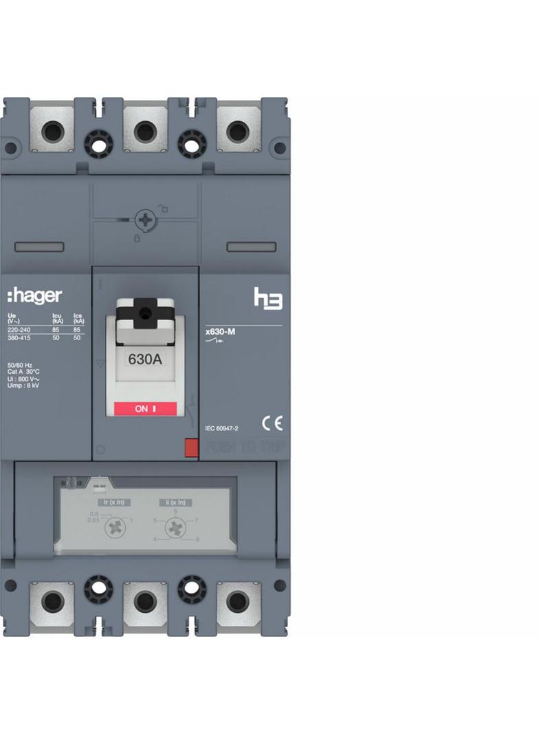MCCB Wyłącznik mocy h3 x630 TM 3x630A 50kA HMJ630DE HAGER
