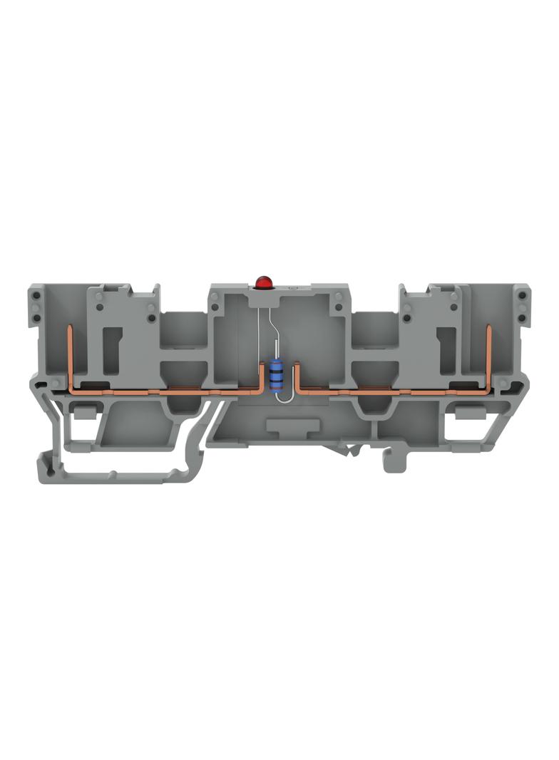 X-COM złączka bazowa 2-pinowa z LED szara /50szt./ WAGO