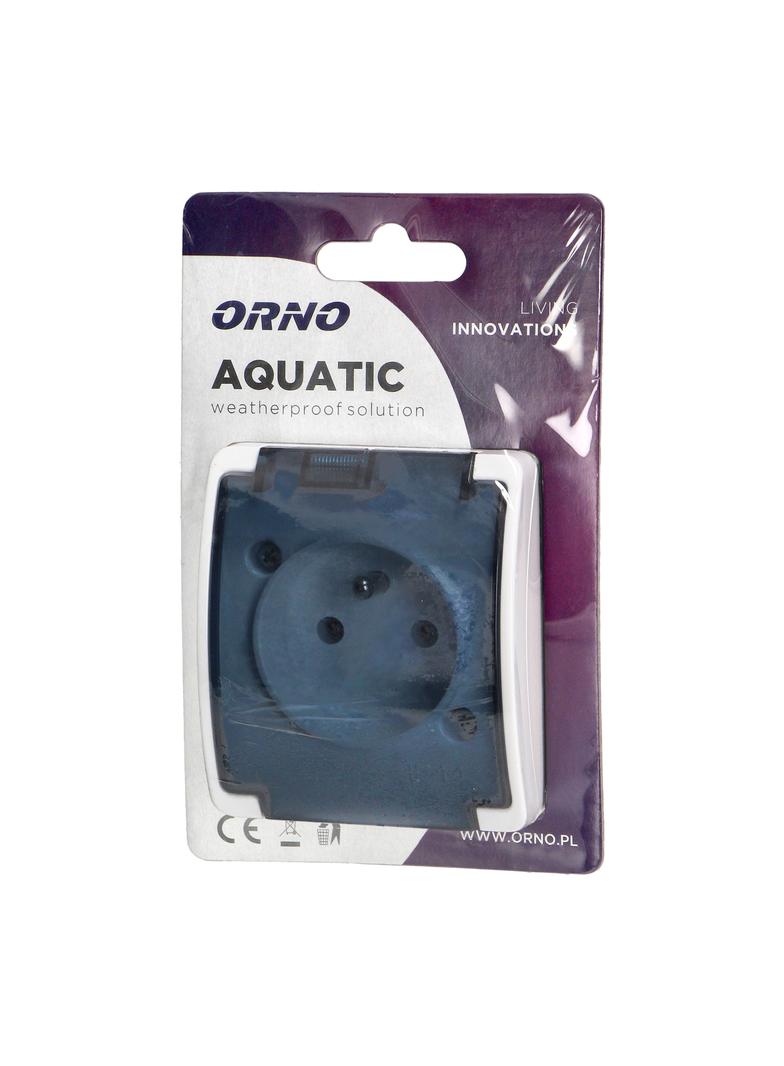 Gniazdo pojedyncze 2P+Z AQUATIC IP44 biały dymiony OR-OE-7105/WT ORNO