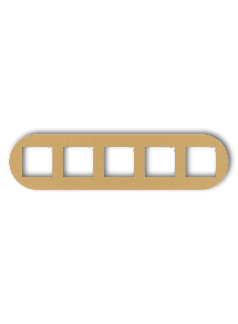 MINI Ramka uniwersalna pięciokrotna okrągła z tworzywa złoty