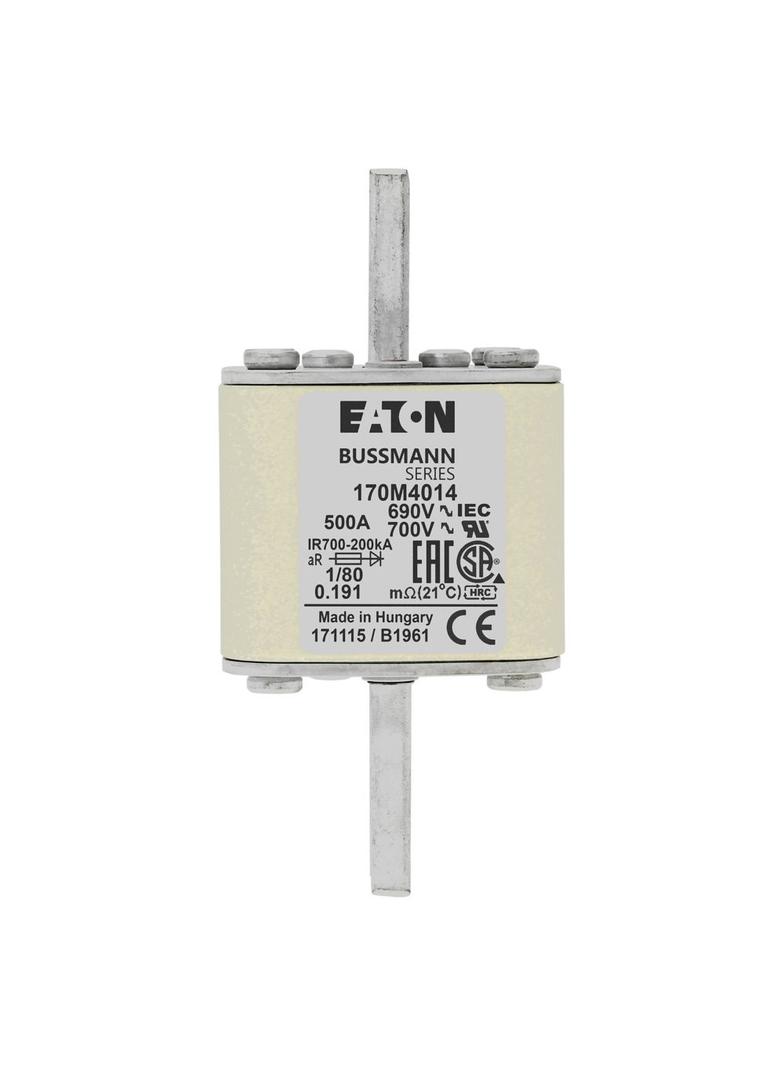 500A 690V 1/80 aR INDICATOR FUSE Wkładka szybka 500A AC 690V DIN 1 53x53x108 mm aR DIN, 170M4014 EAT