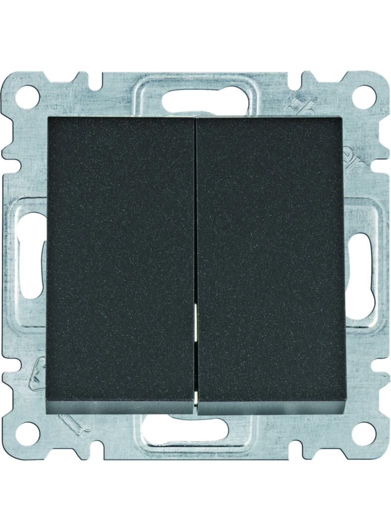 lumina Łącznik przyciskowy zwierny 2-klawiszowy czarny WL0143 HAGER