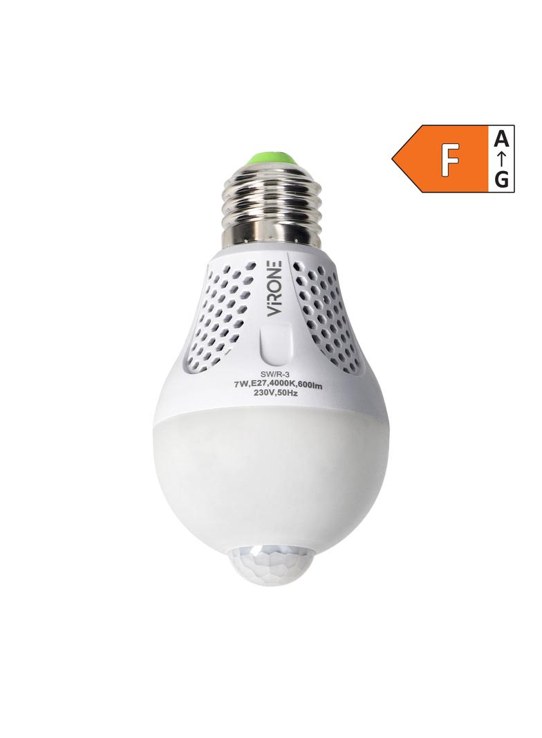 NAMIB LED PIR 7W A60 żarówka z PIR 7W 600lm 4000K SW/R-3 ORNO