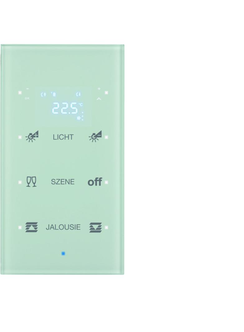 BERKER KNX TS Sensor dotykowy potrójny z regulatorem temperatury konfigurowalny szkło biały 75643130 HAGER