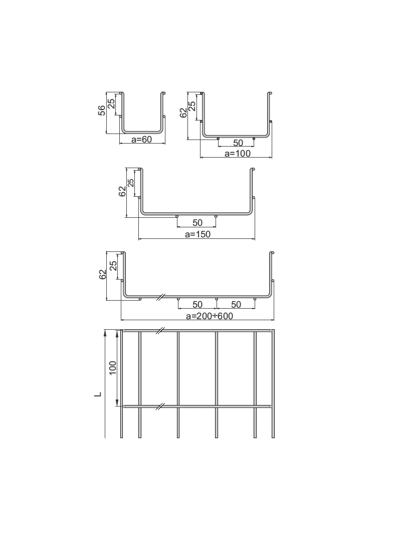 Korytko kablowe siatkowe 600x60mm 3mb KDS/KDSO600H60/3 970160 BAKS