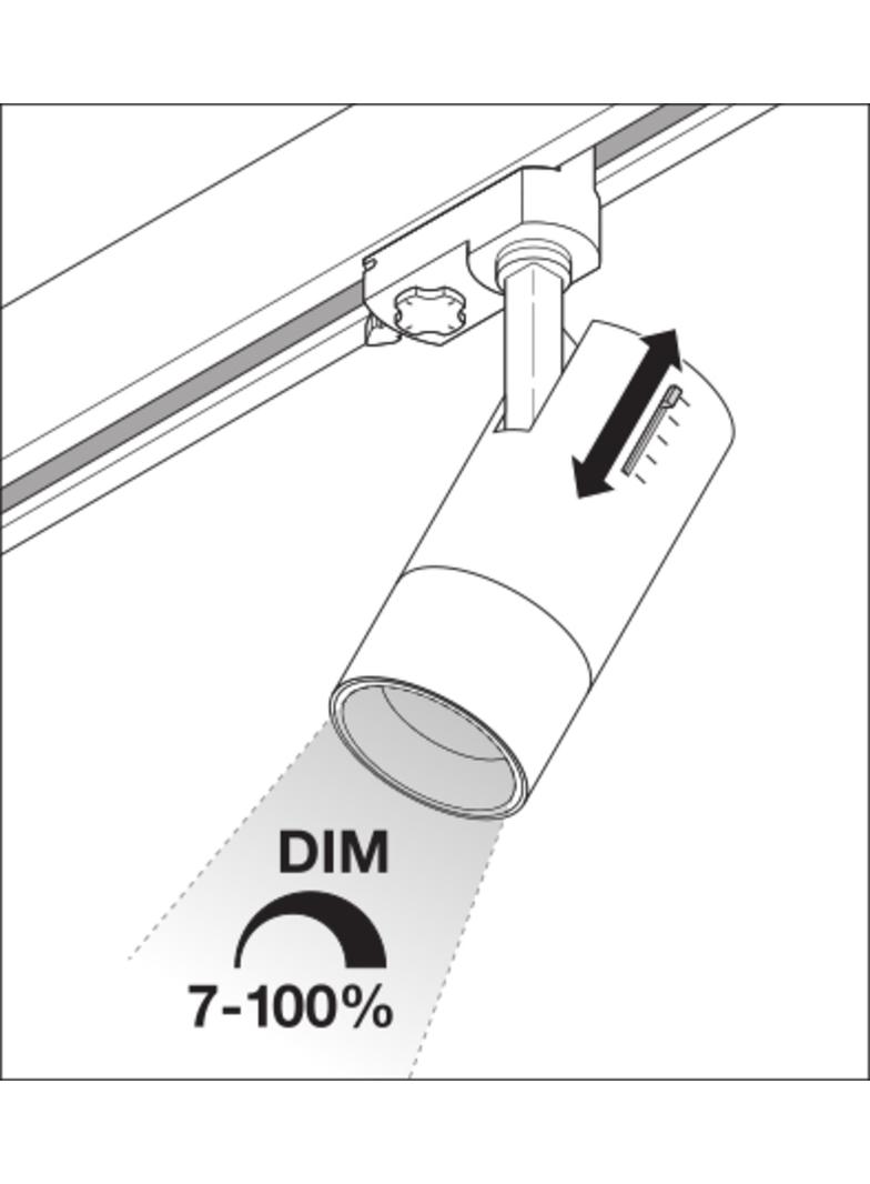 Szynowa oprawa TRACKLIGHT SPOT ZOOM D85 25W 4000K DIM 97R BK