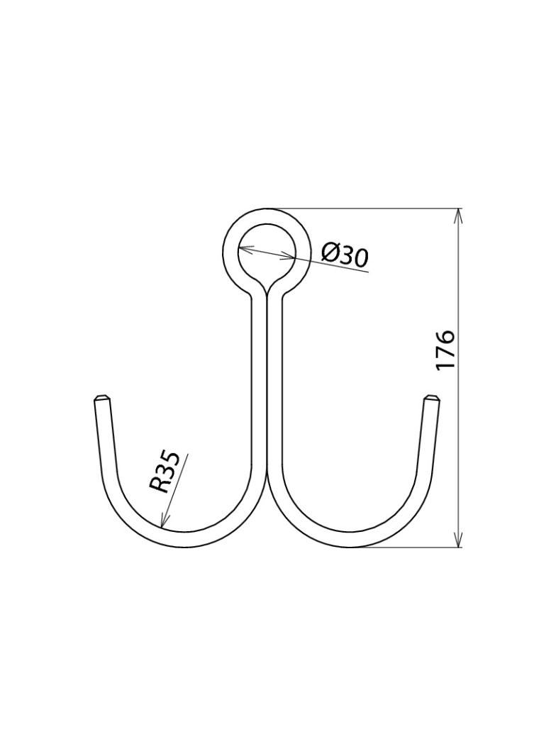 Hak do linki uziemiającej zawieszany na słupie trakcyjnym