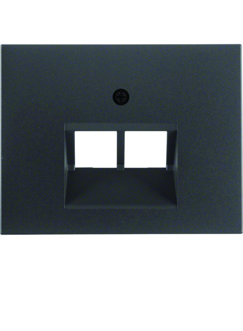 BERKER K.1 Płytka czołowa do gniazda przyłączeniowego UAE podwójna komp./tel. antracyt mat lakierowa