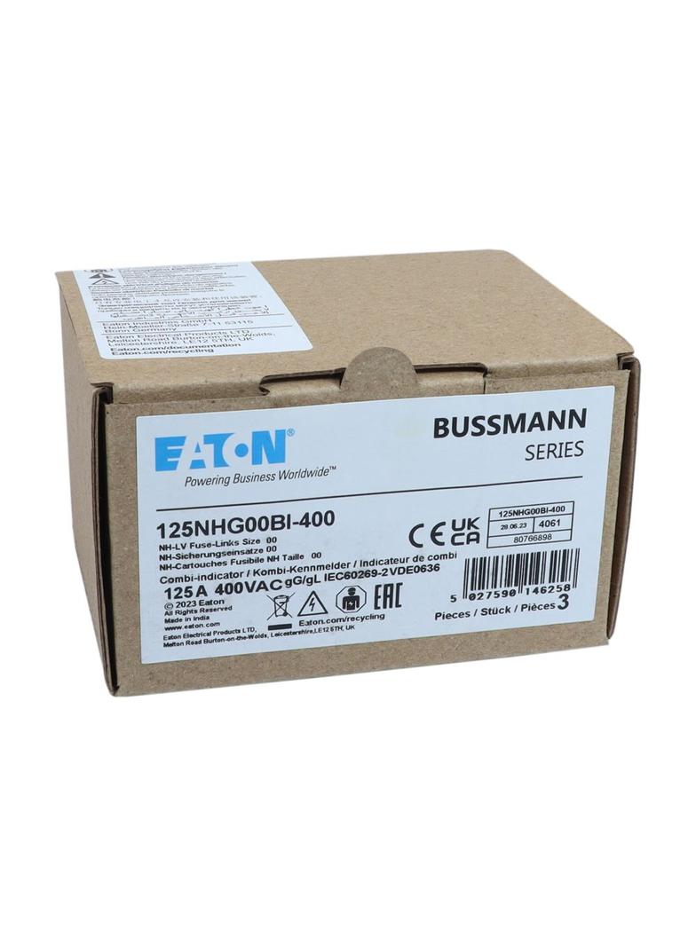 125NHG00BI-400 Wkładka NH 125A 400V GG/GL Rozmiar 00 125NHG00BI-400 EATON