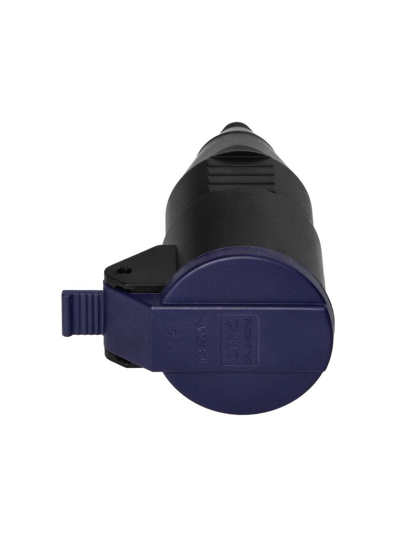 Gniazdo warsztatowe z klapką Schuko czarny OR-AE-13257(GS) ORNO