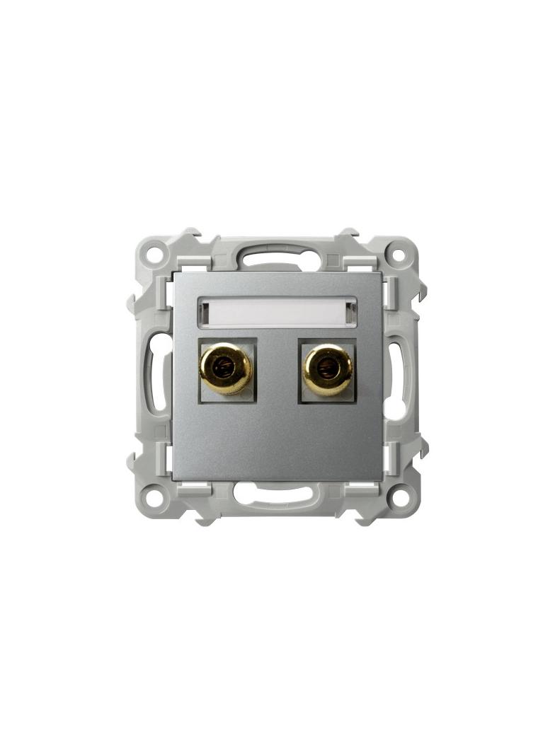 SZAFIR Gniazdo głośnikowe pojedyncze - kolor srebro GGN-1Z/m/18