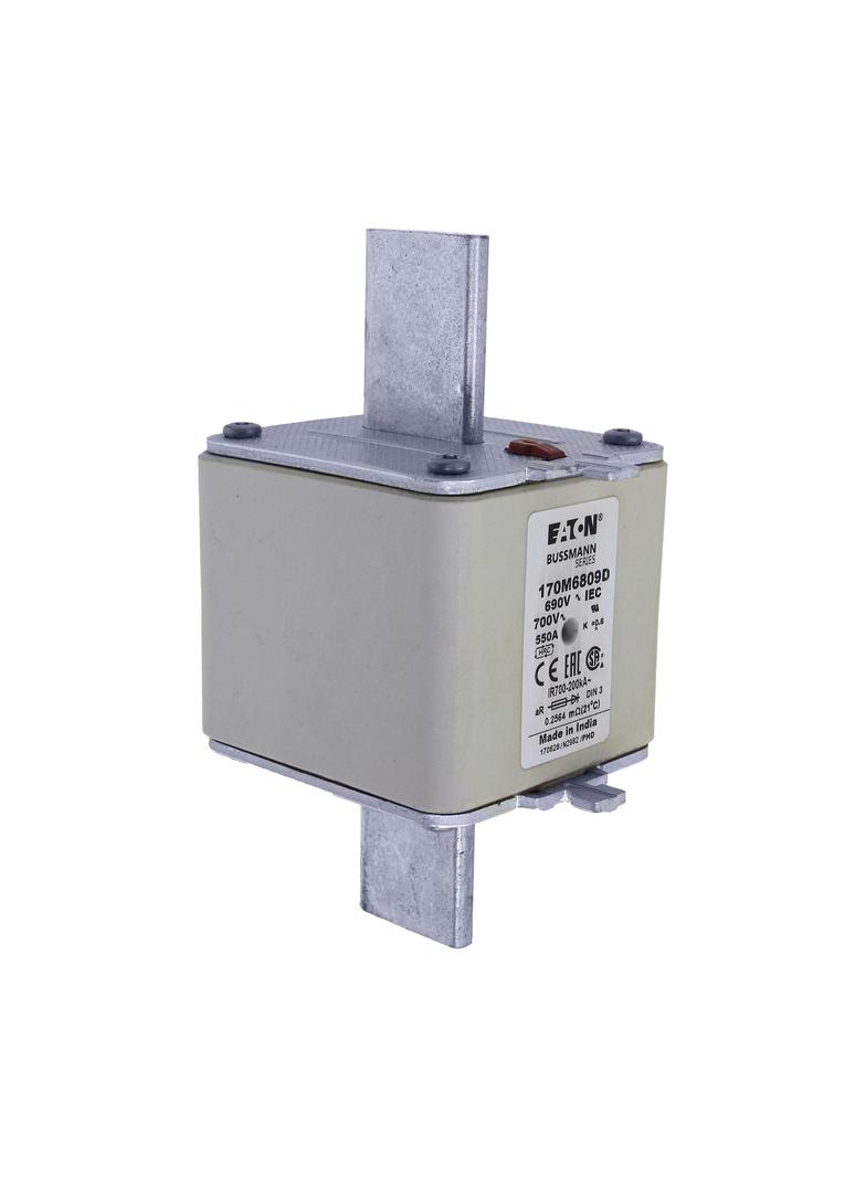 550A 690V aR DIN 3 HSDNH FUSE Wkładka szybka 550A AC 690V DIN 3 aR DIN IEC podwójny wskaźni 170M6809