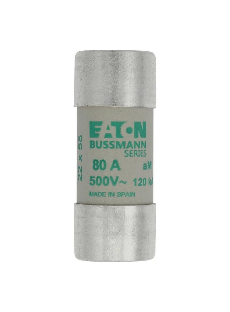 CYLINDRICAL FUSE 22 x 58 80A AM 500V AC Wkładka cylindryczna 22 x 58mm 80A AM 500V AC C22M80 EATON