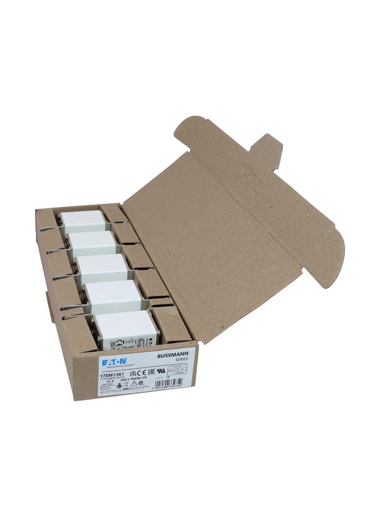 25A 690V IEC gR 000/80 SQ.BODY IND. FUSE Wkładka szybka 25A AC 690V DIN 000 21x40x100 mm, 170M1361 E
