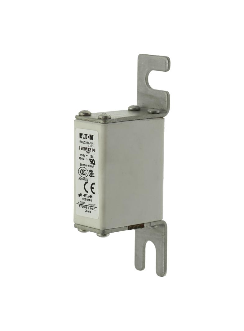 50A 690V IEC gR 000U/80 SQUARE BODY FUSE Wkładka szybka 50A AC 690V DIN 000 21x40x100 mm, 170M1314 E
