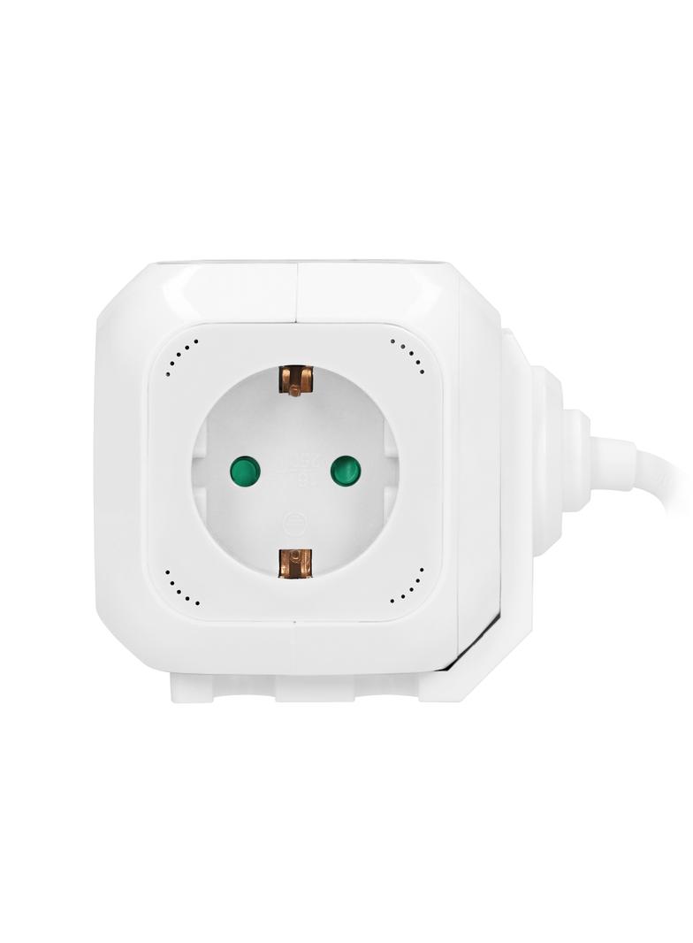 Przedłużacz Kostka 4x2P+Z(Schuko) ładowarka 2xUSB 1,4m H05VV-F 3x1,5mm2 biały OR-AE-13144(GS)/W ORNO