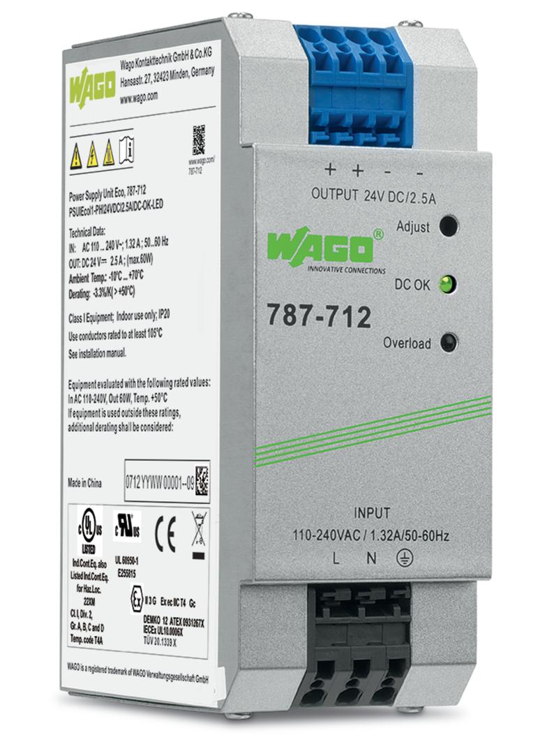 EPSITRON zasilacz ECO 24V DC 2,5A impulsowany po stronie pierwotnej WAGO