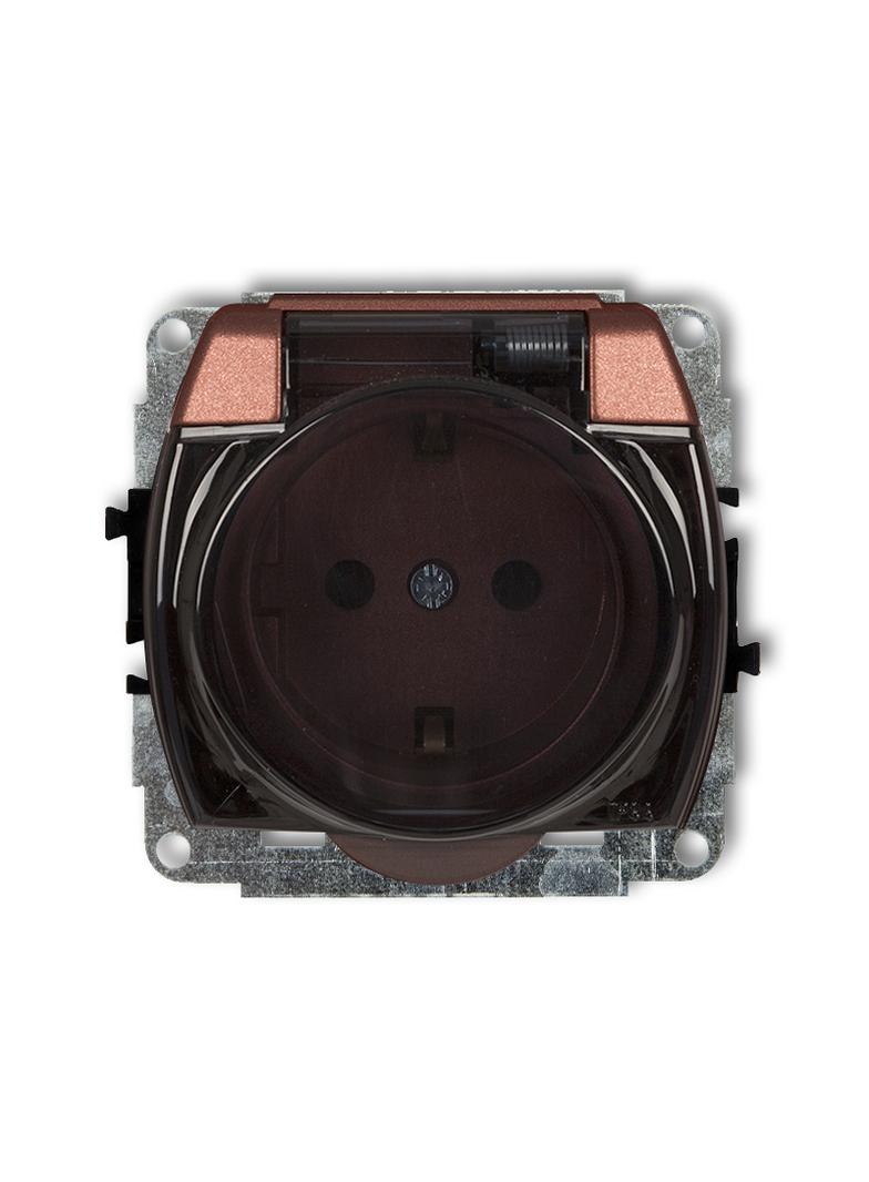 TREND Mechanizm gniazda bryzgoszczelnego z uziemieniem SCHUKO 2P+Z (klapka dymna, przesłony torów pr