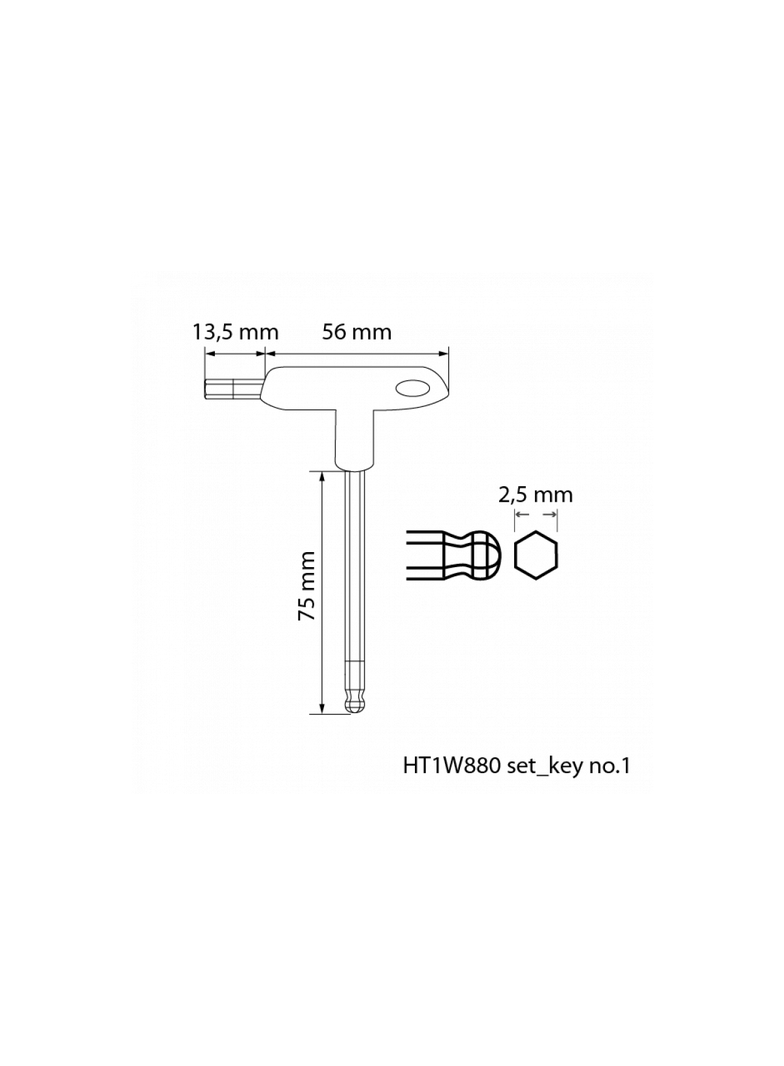Zestaw kluczy sześciokątnych typu-T z kulką, długie 8 szt