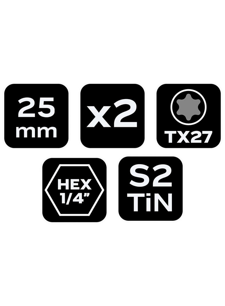 Końcówki wkrętakowe TX27x25mm 2szt, GRAPHITE 57H975 GTX 57-975 GTX Poland
