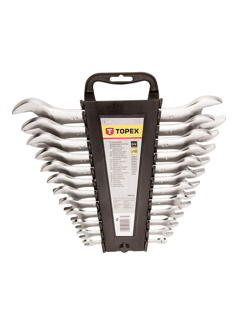 Klucze płaskie dwustronne 6-32 mm, zestaw 12 szt.