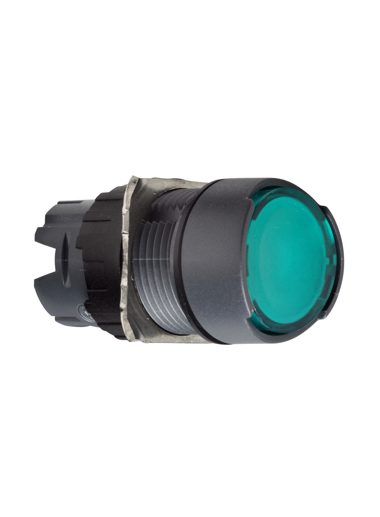 Harmony XB6 Przycisk płaski zielony z samopowrotem LED plastikowy okrągły ZB6AW3 Schneider