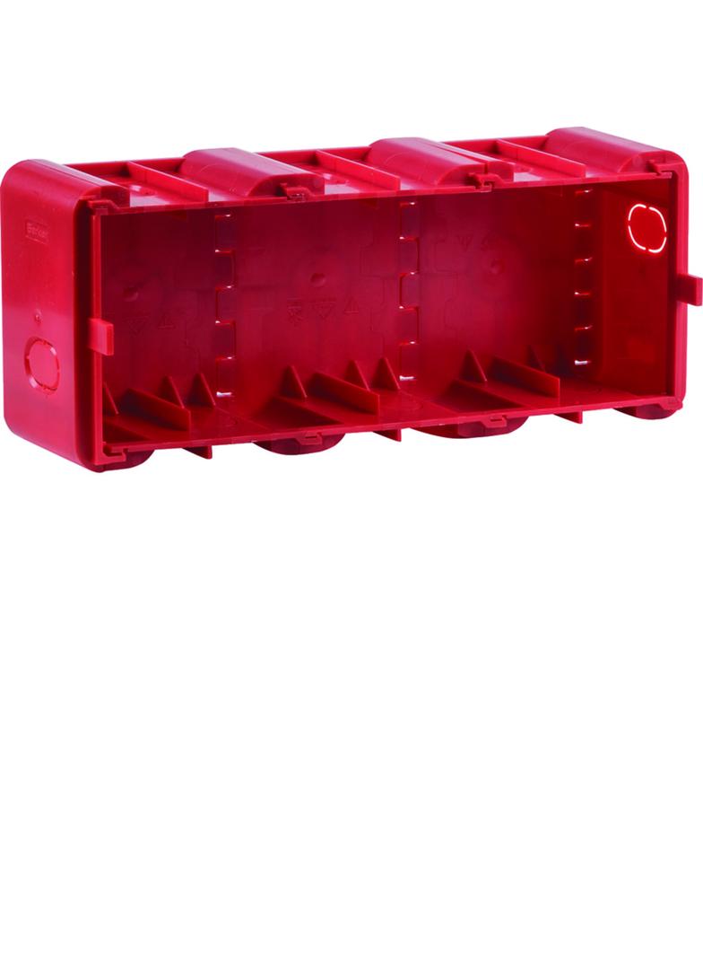 R.8 Puszka 3-krotna podtynkowa do montażu w ścianach litych, czerwona