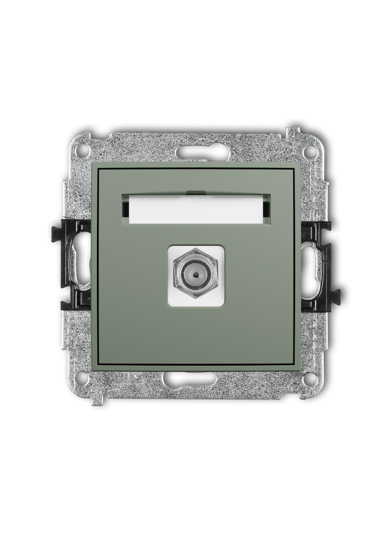 ICON Mechanizm gniazda antenowego pojedynczego typu F (SAT) niklowany szałwiowy