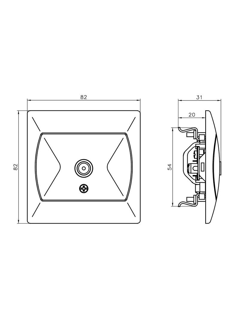 AKCENT Gniazdo antenowe typu F pojedyncze - kolor brązowy