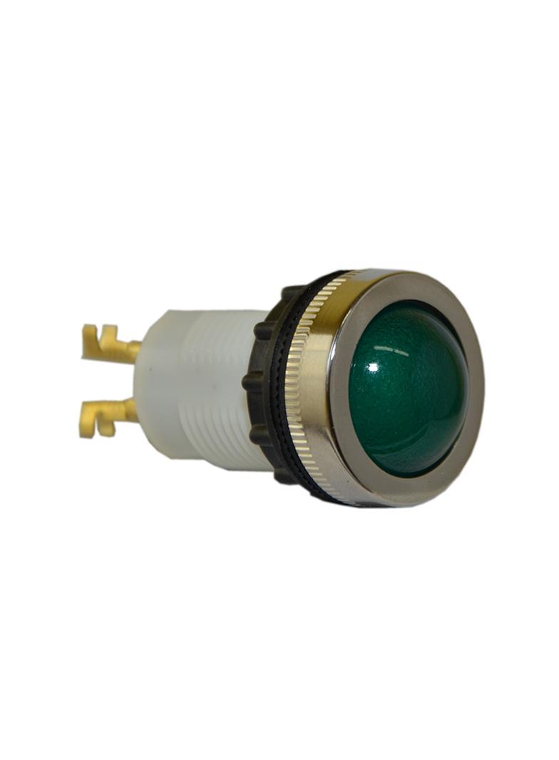 Lampka D22MSB 24V-230V metalowa zielona