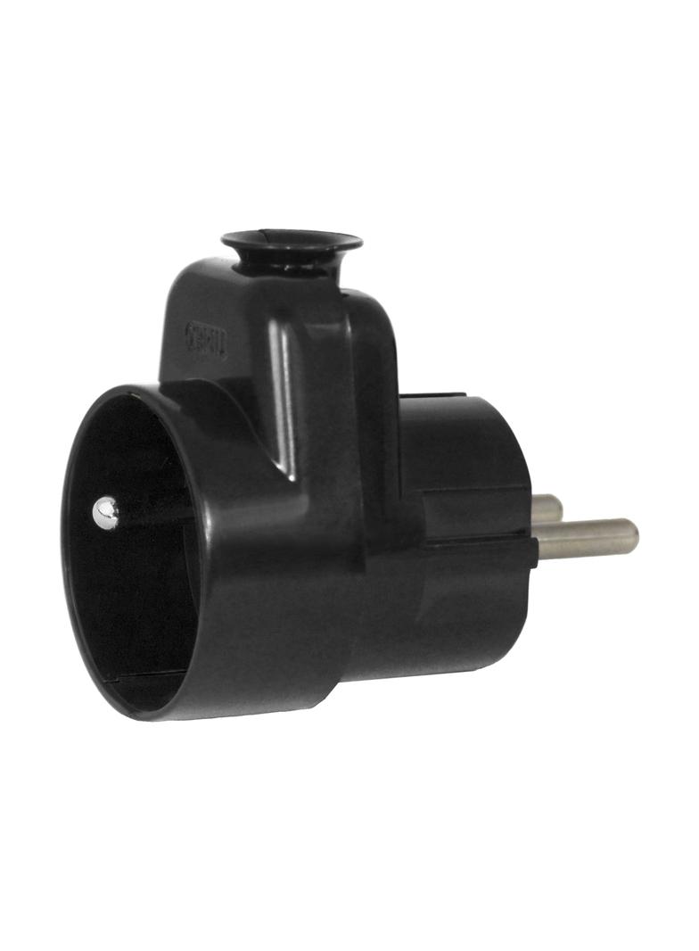 Wtyczka kątowa Uni-Schuko, 2P+Z , 16A, Czarna