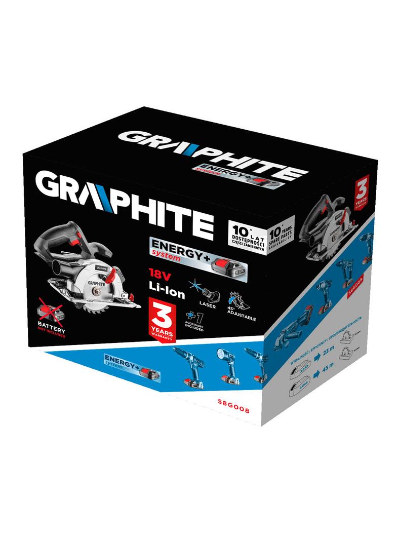 Pilarka tarczowa akumulatorowa Energy+ 18V, Li-Ion, tarcza 150 x 10 mm, bez akumulatora