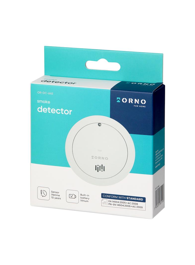 Bateryjny czujnik dymu, wbudowana bateria, żywotność sensora i baterii 10 lat