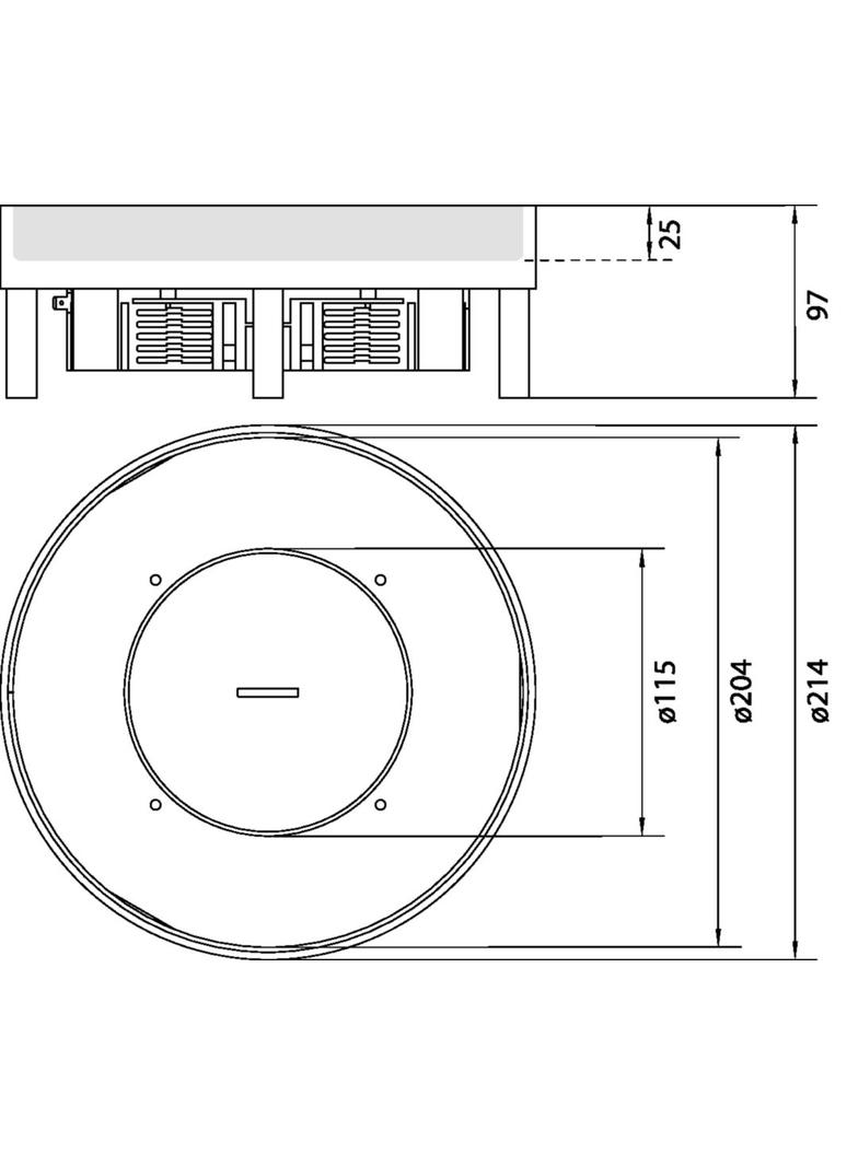 tehalit.VE-EE Pokrywa tubus IP54 20kN EKSR06 fi215 25mm stal nierdzewna EKSR060TM25 HAGER