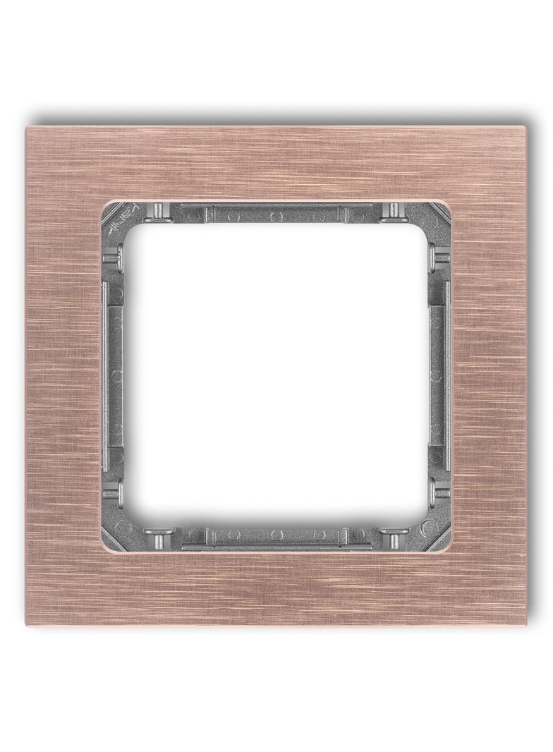 "DECO Ramka pojedyncza - aluminium szczotkowane (ramka: kolor miedziany