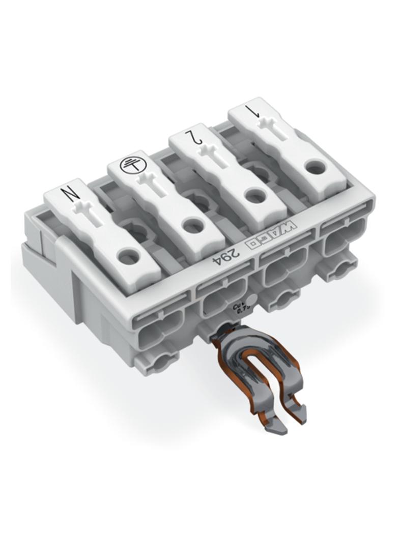 złączka zasilająca 4-biegunowa bez stopek ze stykiem PE