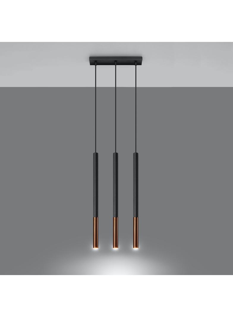Lampa wisząca MOZAICA 3L czarny/miedź