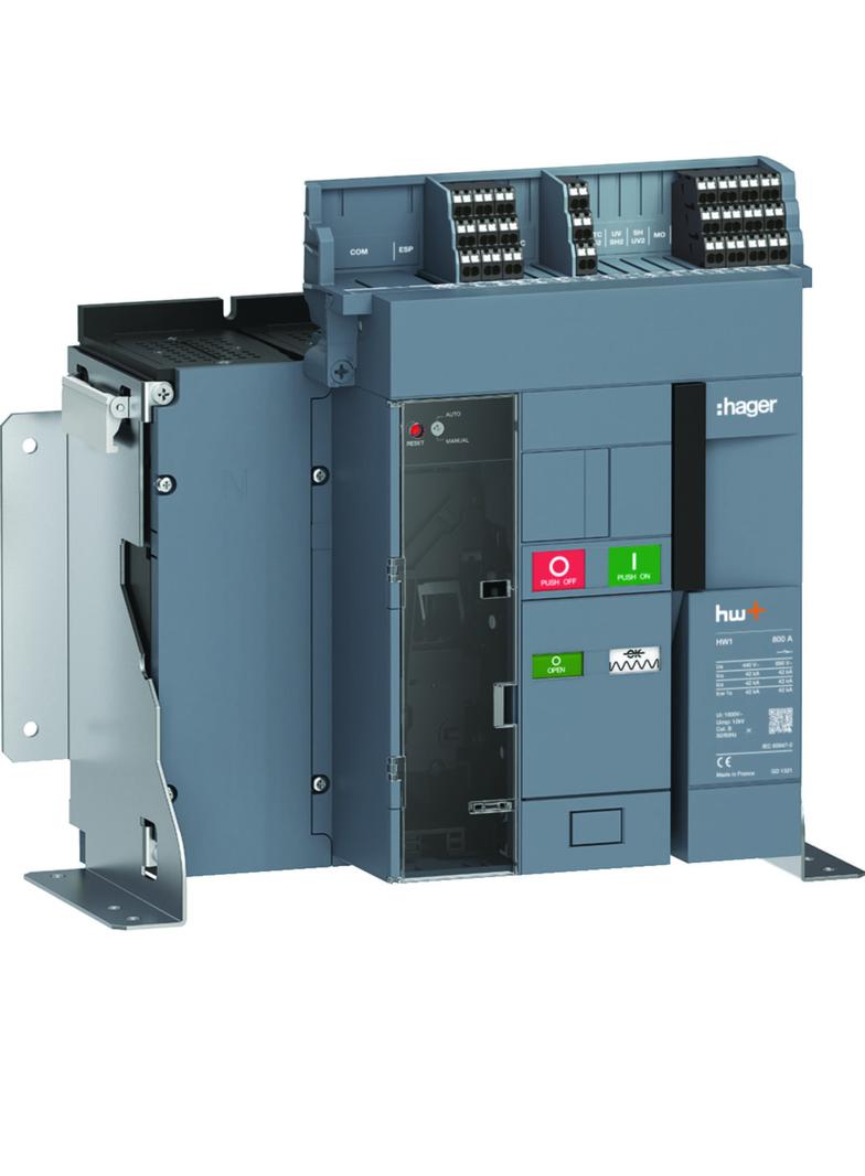 ACB HW1 42kA 800A 4P Wyłącznik powietrzny stacjonarny do wyzwalacza sentinel HW1N408FB HAGER