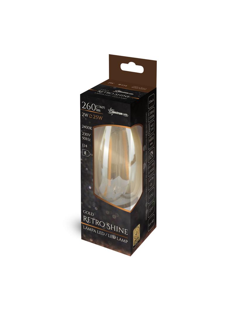 LED ŚWIECOWA E-14 230V 2W COG WW RETROSHINE SPECTRUM