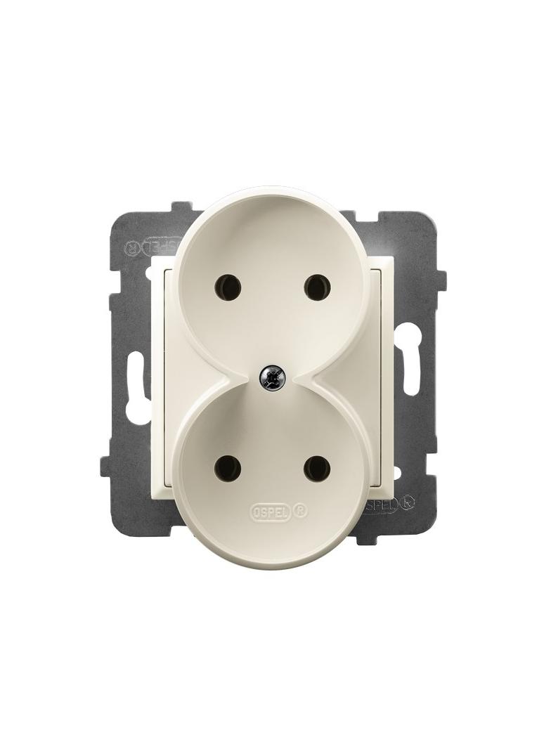 ARIA Gniazdo podwójne moduł bez ramki - kolor ecru