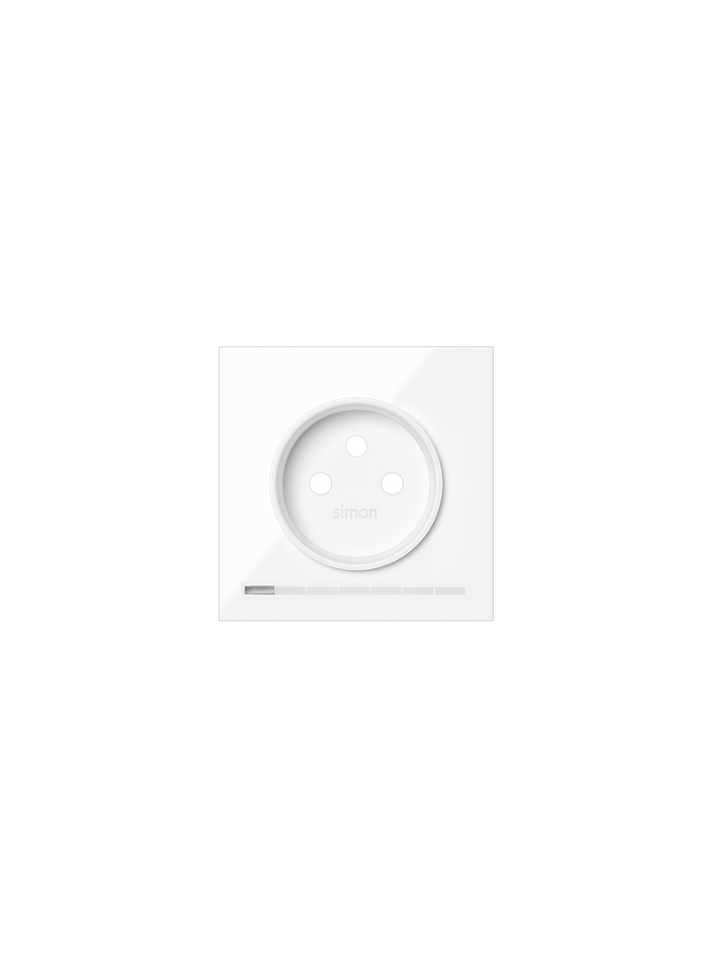 Simon 100 Panel 1-krotny: iO gniazdo z/u biały