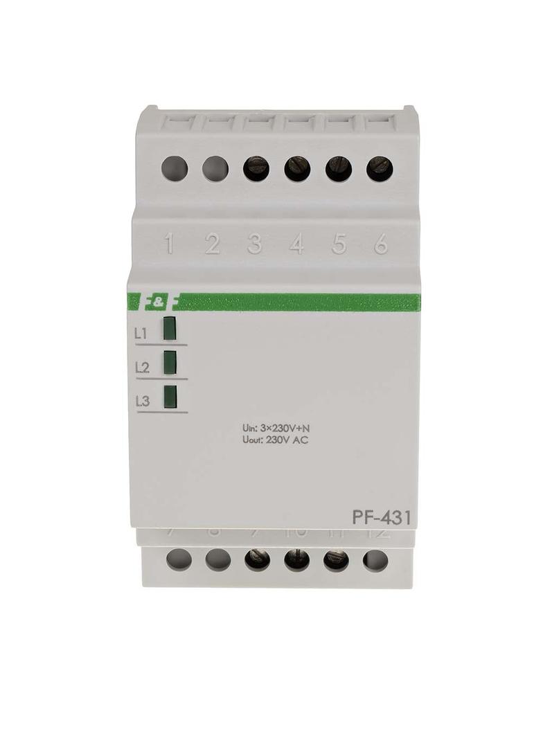 Automatyczny przełącznik faz z fazą priorytetową przekaźnik inrush (160A/20ms) PF-431i F&F