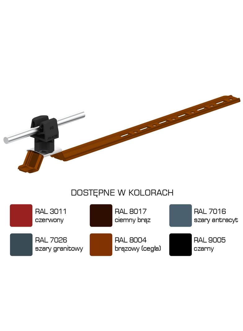 AN-20KPN/LA/C-N Uchw.dach.uniw.Z-zatrz. L=42cm,H=3,5cm /LA/ czarny